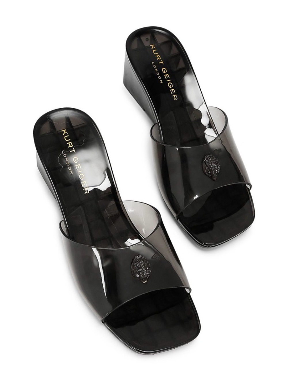 Kurt Geiger Black Transparent Slide Mules